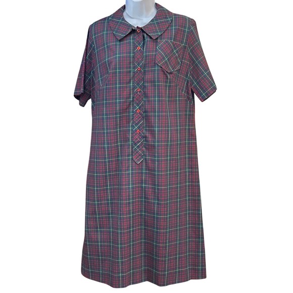 Ina Carol Dresses & Skirts - Vintage Ina Carol Plaid Shift Dress Dark Academia Preppy Classic Preppy Tartan
